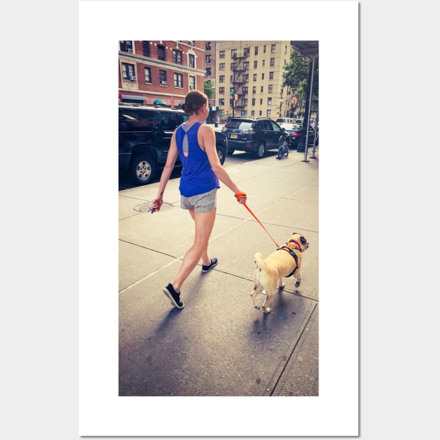 Girl Dog Street City Upper West Side Manhattan, NYC Wall Art by eleonoraingrid